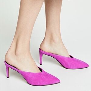 Rebecca Minkoff Women's Suede Mules in Fuchsia- Size 8